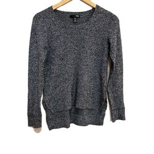 Aqua Cashmere Black‎ White Pullover Cashmere Sweater Long Sleeve Women’s Small